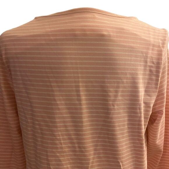 Talbots Effortless Stripe Square Neck Pink and White Top Size Medium - Picture 8 of 13